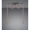 Trio Cord Hanglamp Bruin, Messing, 2-lichts