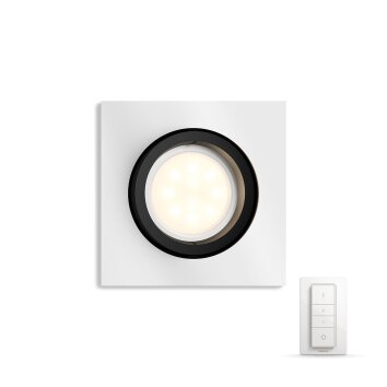 Philips Hue Ambiance White Milliskin Inbouwspot extensie Zilver, 1-licht, Afstandsbediening