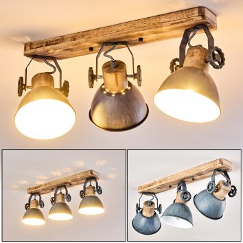 Orny Plafondlamp Hout licht, 3-lichts