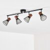 Errested Plafondlamp Hout donker, Zwart, 4-lichts