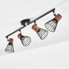 Errested Plafondlamp Hout donker, Zwart, 4-lichts