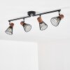 Errested Plafondlamp Hout donker, Zwart, 4-lichts