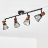 Errested Plafondlamp Hout donker, Zwart, 4-lichts