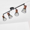 Errested Plafondlamp Hout donker, Zwart, 4-lichts