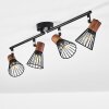 Errested Plafondlamp Hout donker, Zwart, 4-lichts