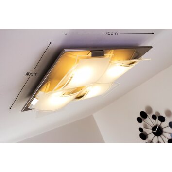 Eglo GUADIANO Plafondlamp LED Nikkel mat, 4-lichts