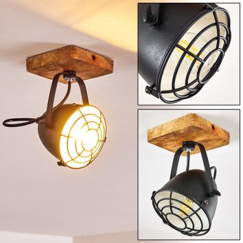 Malix Plafondlamp Bruin, Zwart, 1-licht