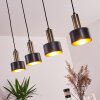 Pretoria Hanglamp LED Messing, Zwart, 4-lichts