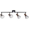 Brilliant Manama Spotbalk plafond Hout donker, Zwart, 4-lichts