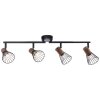 Brilliant Manama Spotbalk plafond Hout donker, Zwart, 4-lichts