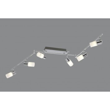 Trio CLAPTON Plafondlamp LED Aluminium, Chroom, roestvrij staal, 6-lichts