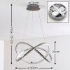 Saginaw Hanger LED Nikkel mat, 1-licht, Afstandsbediening, Kleurwisselaar