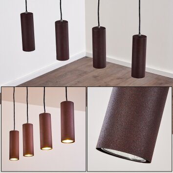 Zuoz Hanglamp Roest, 4-lichts