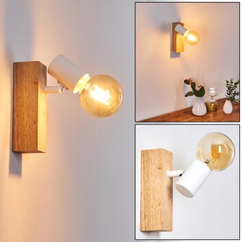 Barbengo Muurlamp Hout licht, Wit, 1-licht