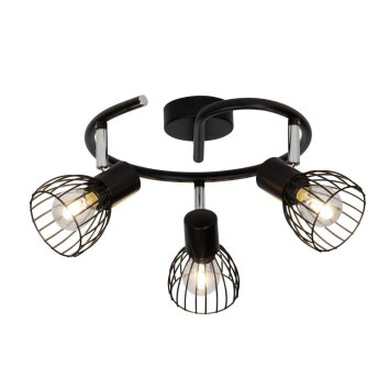 Brilliant Blacky Spot lamp spiraal Zwart, 3-lichts