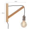 Steinhauer Mexlite Muurlamp Bruin, Hout licht, Nikkel mat, 1-licht