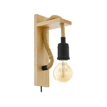 EGLO RAMPSIDE Wandlamp Bruin, Zwart, 1-licht