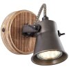 Brilliant Seed Spotlamp Hout donker, Zwart, 1-licht