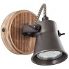 Brilliant Seed Spotlamp Hout donker, Zwart, 1-licht