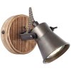 Brilliant Seed Spotlamp Hout donker, Zwart, 1-licht