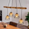 Shalo Hanglamp Hout donker, Zwart, 4-lichts