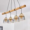 Shalo Hanglamp Hout donker, Zwart, 4-lichts