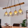 Shalo Hanglamp Hout donker, Zwart, 4-lichts