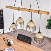 Shalo Hanglamp Hout donker, Zwart, 4-lichts