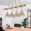 Shalo Hanglamp Hout donker, Zwart, 4-lichts