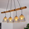 Shalo Hanglamp Hout donker, Zwart, 4-lichts