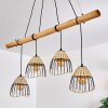 Shalo Hanglamp Hout donker, Zwart, 4-lichts