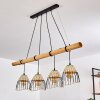 Shalo Hanglamp Hout donker, Zwart, 4-lichts