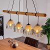 Shalo Hanglamp Hout donker, Zwart, 4-lichts