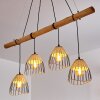 Shalo Hanglamp Hout donker, Zwart, 4-lichts