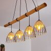 Shalo Hanglamp Hout donker, Zwart, 4-lichts