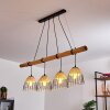 Shalo Hanglamp Hout donker, Zwart, 4-lichts