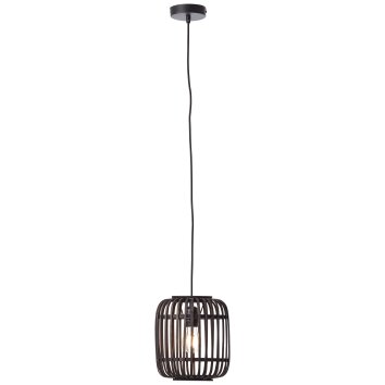 Brilliant Woodrow Hanglamp Hout donker, Zwart, 1-licht