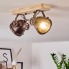 Herford Plafondlamp Hout licht, Koperkleurig, 2-lichts