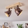 Herford Plafondlamp Hout licht, Koperkleurig, 2-lichts