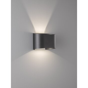 Fischer & Honsel  Wall Muurlamp LED Zwart, 2-lichts