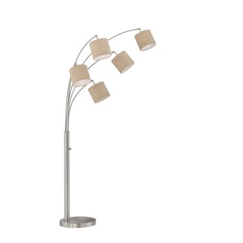 Fischer & Honsel  Annecy Staande lamp Nikkel mat, 5-lichts