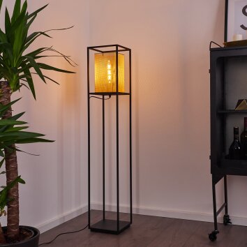 Kabul Staande lamp Goud, Zwart, 1-licht