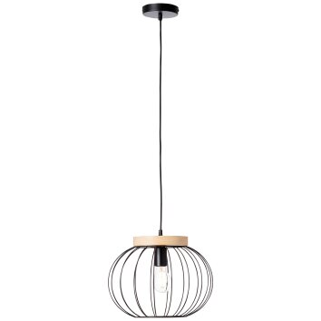 Brilliant SORANA Hanglamp Hout donker, Zwart, 1-licht