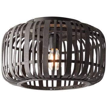 Brilliant Woodrow Plafondlamp Hout donker, Zwart, 1-licht