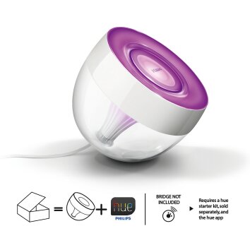 Philips Hue Ambiance White & Color Iris Tafellamp extensie LED Transparant, Helder, Wit, 1-licht, Kleurwisselaar