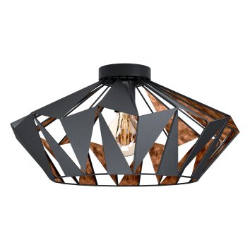 Eglo CARLTON Plafondlamp Koperkleurig, Zwart, 1-licht