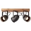 Brilliant CROWTON Plafondlamp Hout donker, Zwart, 3-lichts