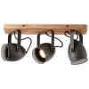 Brilliant CROWTON Plafondlamp Hout donker, Zwart, 3-lichts