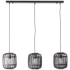 Brilliant Woodrow Hanglamp Hout donker, Zwart, 3-lichts