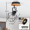 Maracambo Plafondlamp Hout donker, Zwart, 1-licht